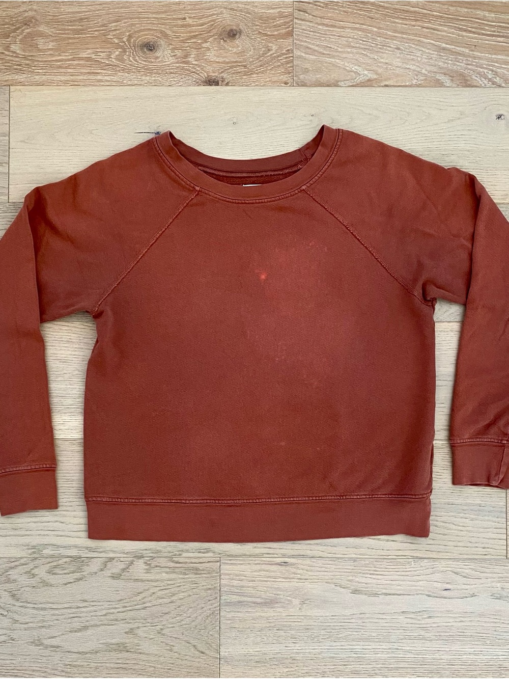 MATE the Label Organic Terry Raglan Sweatshirt - Terracotta, size S